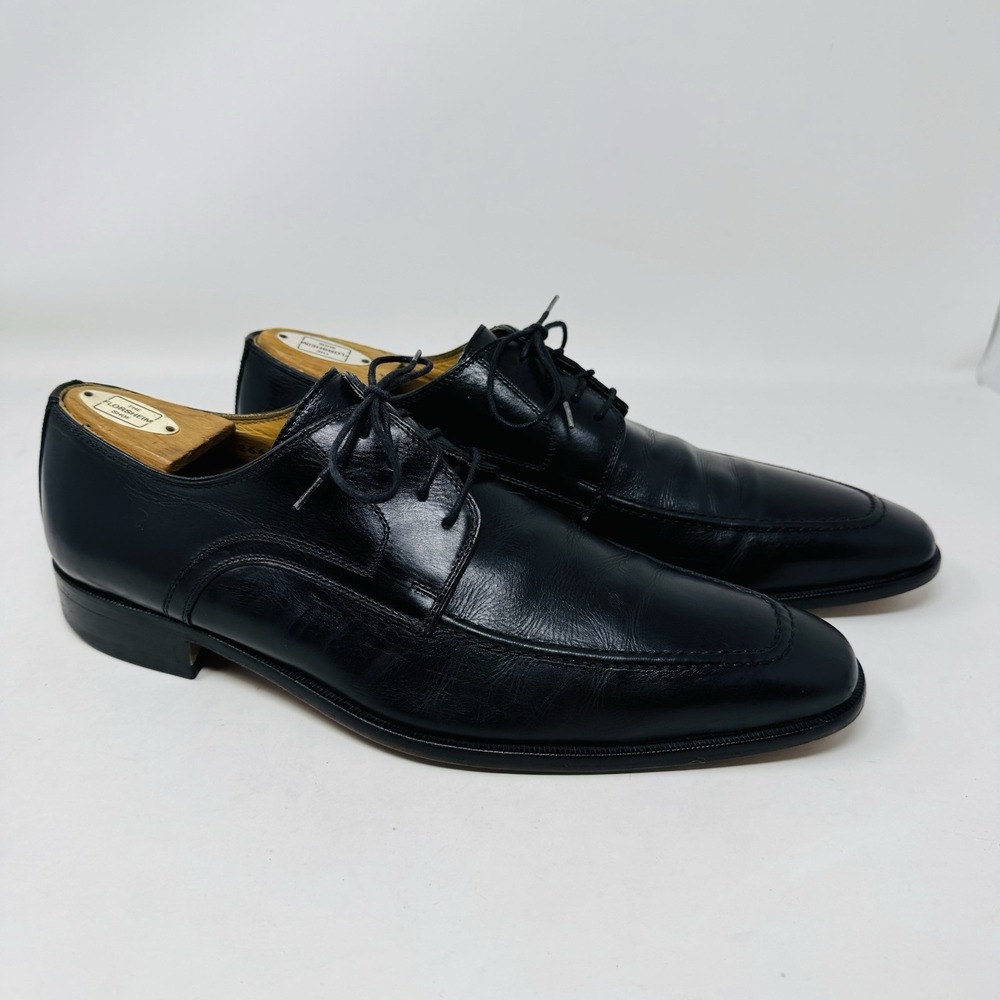 John W. Nordstrom Men Black Leather Long Toe‎ Shoes Size 10M Made In Italy